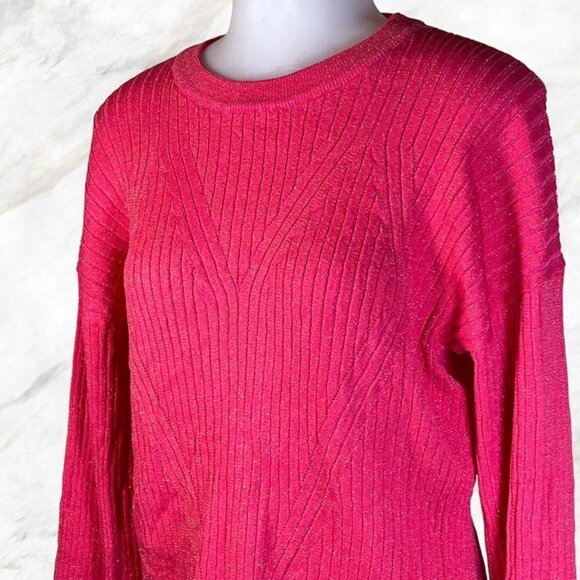 MORE TO COME Mariah Ribbed Sweater - Hot Pink - Picture 8 of 10